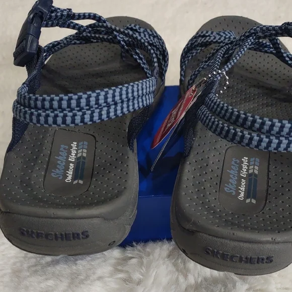 Skechers Blue Strappy Sandals, Size 10 - Picture 5 of 17